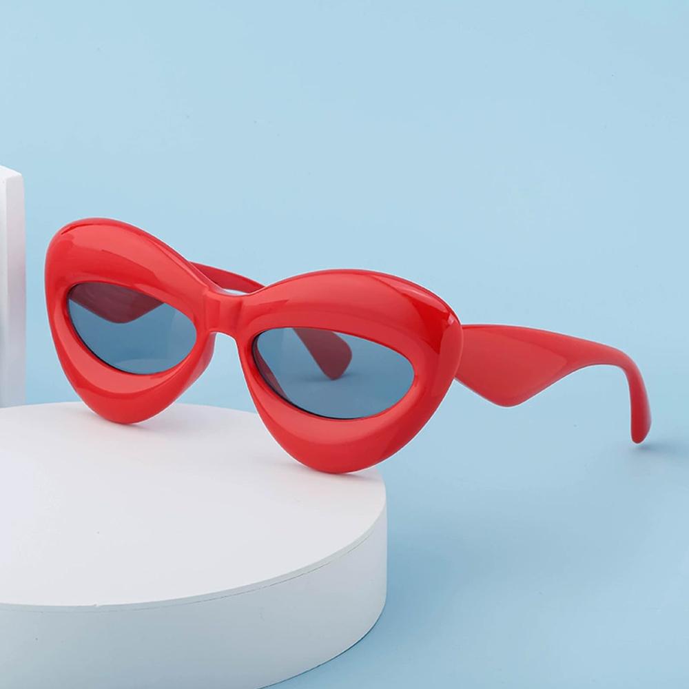 New Candy-colored Cat's Eye Sunglasses Street Fashion Dance Funny Personality Glasses Unisex Fashion Lip Sunglasses.