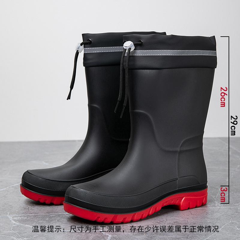 shoes men's non-slip bundle mouth medium and long tube waterproof household water boots camping fishing water shoes catching the sea rubber shoes