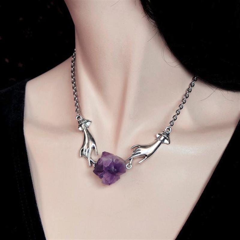 Trendy Designer Amethyst Necklace - Handmade Fashion Jewelry