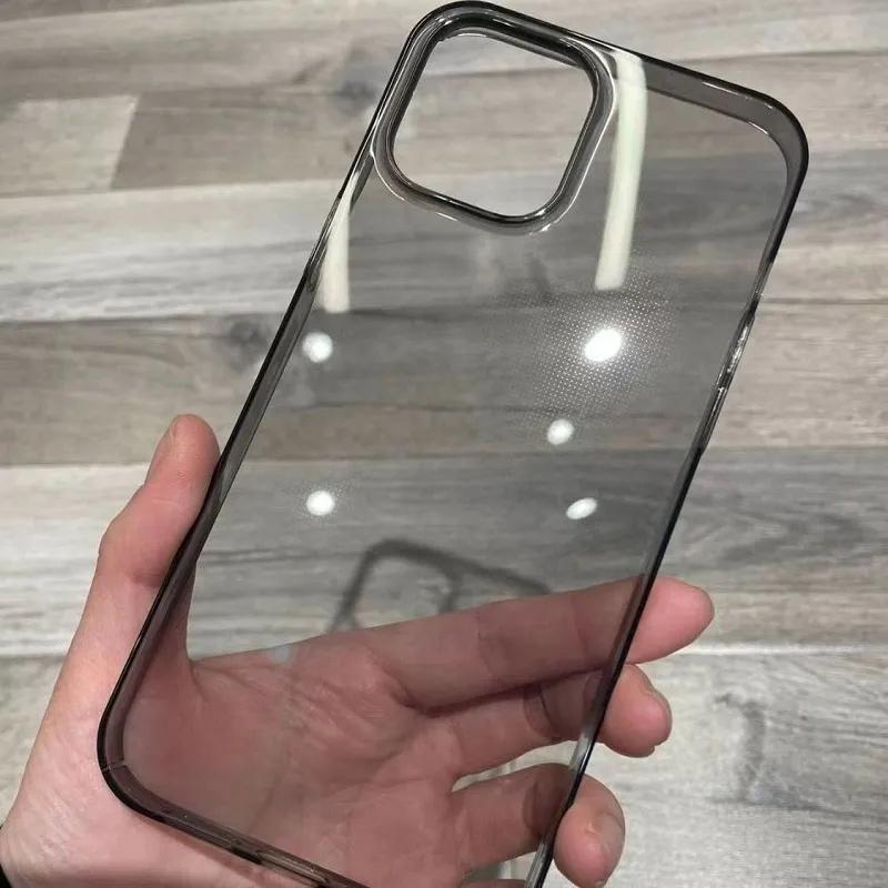 Luxury Transparent Hard Plastic PC Phone Case For iPhone 13 12 11 Pro Max X XR XS Max Mini Shockpoof Clear Black Back Cover