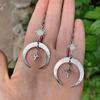 Bohemia Personality Gold Color Stainless Steel Sun Crescent Moon Star Dangle Earrings for Women Charm Jewelry Accessories Gift