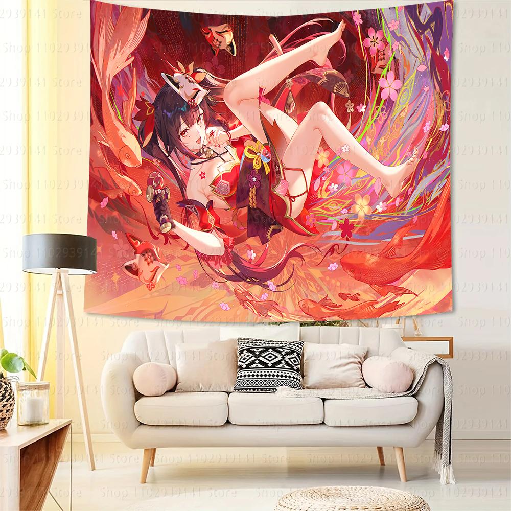 90x150cm Anime Honkai: Star Rail Sparkle Tapestry Kawaii Decorate Wall Tapestry Cute Gift Flags Anime Hanging Pictures 120x180cm