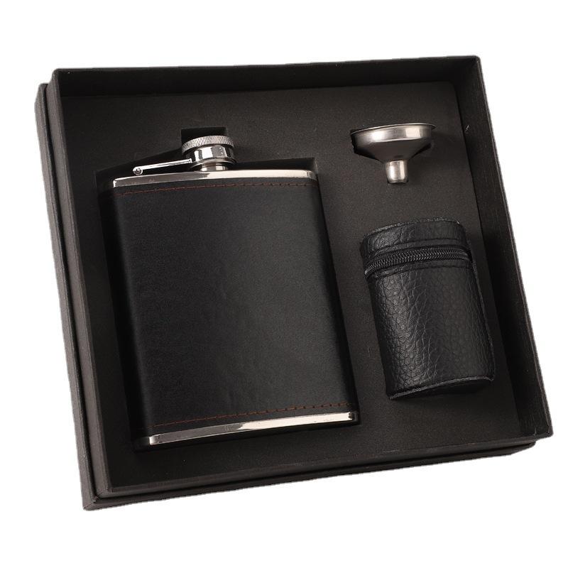 7oz Portable Pocket Hip Flask with Funnel Cup Set Outdoor Travel Stainless Steel Flask Whiskey Drink Alcohol Flasks Steel Flagon