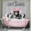 1 Stück Frühling Affe Bade Duschvorhang - "Get Naked" Textdesign, Verspielter Schimpanse in Rosa Hut & Wanne, Waschbares Polyester, Bohrlos