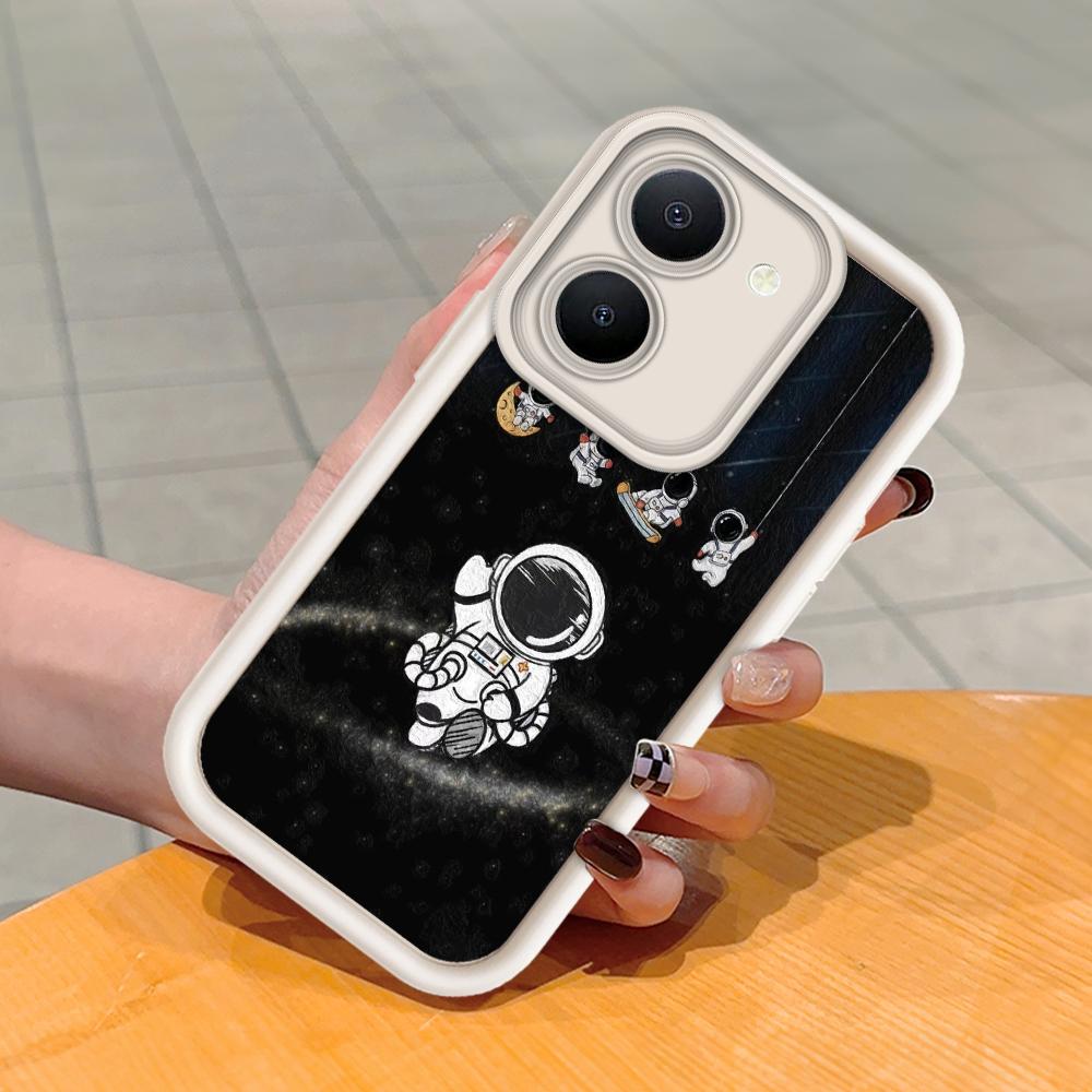 Soft Silicone Square Ladder Printing Pattern Phone Casing Full Cover Camera Shockproof Protection Rubber Case for Vivo