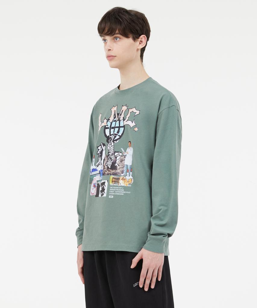 Lmc Rise Long Slv Tee Gray Khaki