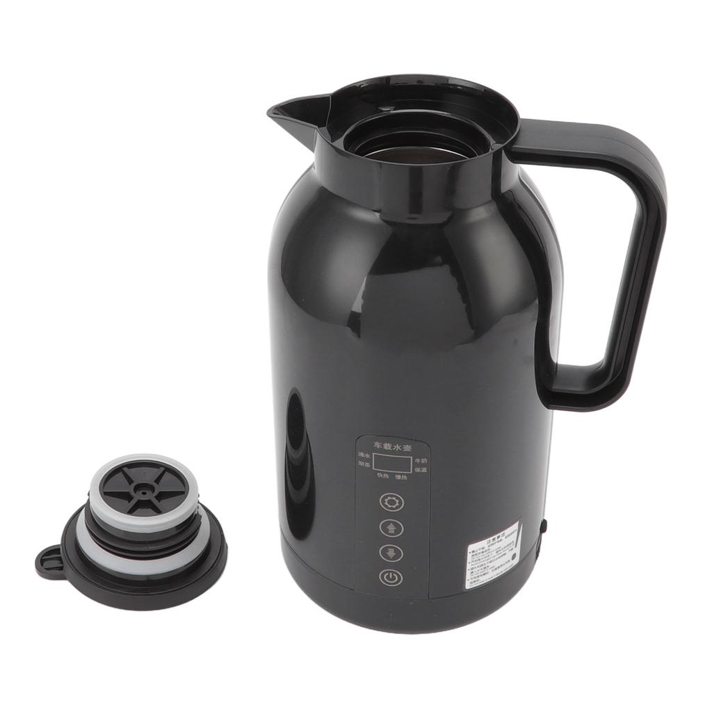 Auto Heizbecher Tragbarer Edelstahl Elektrischer Wasserkocher für Tee Kaffee Schwarz 1300ML