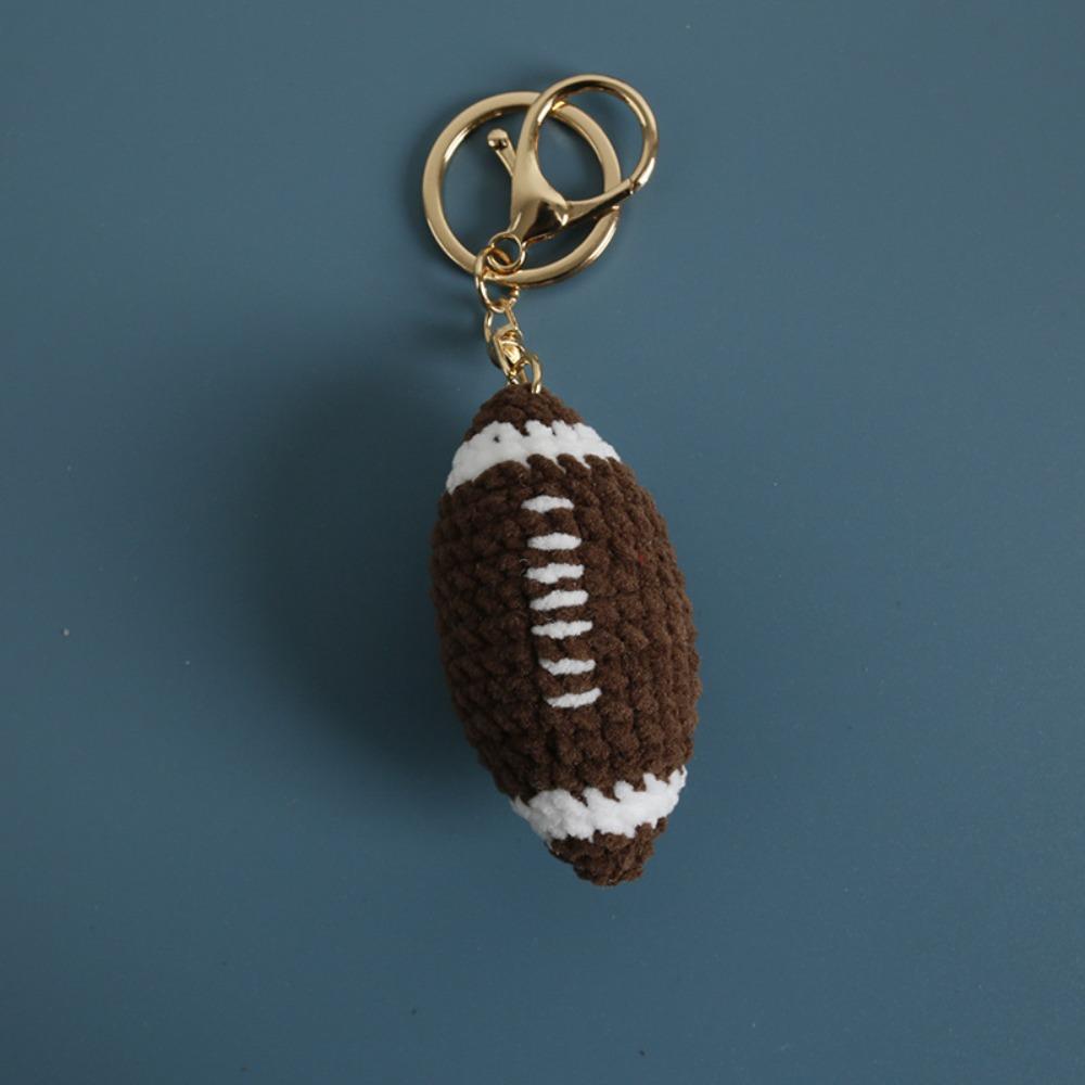 Billiards Rugby Crochet Soccer Keyrings Tennis Baseball Sport Ball Pendant Backpack