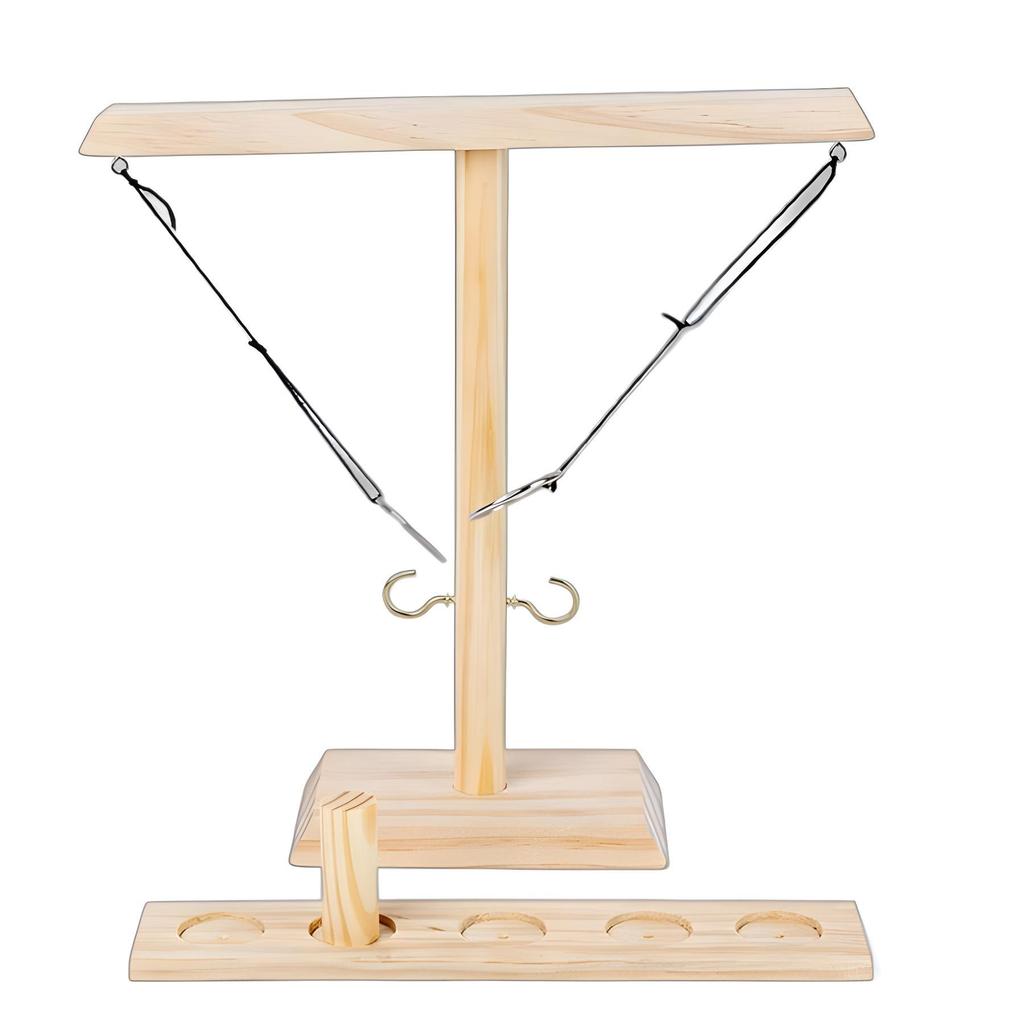 Wooden Ring Toss Game: Two-Person Hook and Ring Table Toy