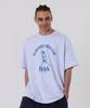 ALL DAY HOOPS Brick Club Oversized Short Sleeve T-Shirt Melange White