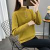 Damen Einteiliger Samtpullover mit Verdicktem Samtfutter und Halbhohem Kragen Pullover Slim und Warm Strickpullover Top für Herbst und Winter