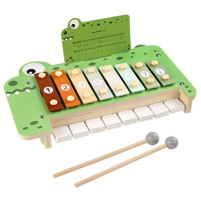 Jouets Montessori Instruments de Musique 2 en 1 Xylophone 8 Notes Piano Musique d'Église Jeu Jouet Éducatif Jouets de Musique en Bois pour Tout-Petit
