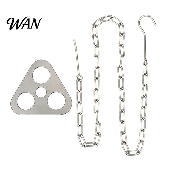 Portable Campfire Tripod Board with Chain, Turn Branches into Tripod, Stainless Corrosion-resistant Accessory Steel Support Plate, Cooking Accessories A