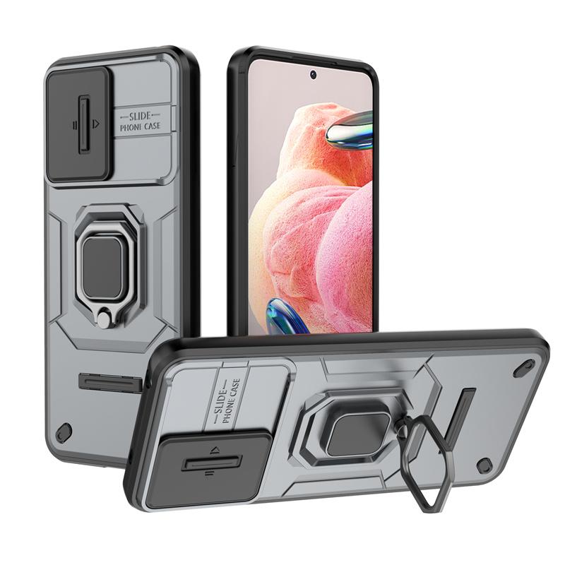 For Xiaomi Redmi Note 12 4G Case Slide Camera Armor Phone Cases for Redmi Note12 4G Car Magnetic Holder Stand Cover Fundas