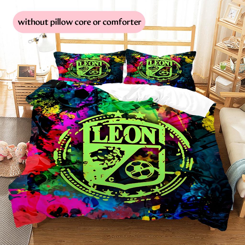 Leon FC Pattern Bedding Home Decoration Birthday Gift (1 * Duvet Cover + 2 * Pillowcase, Without Core)