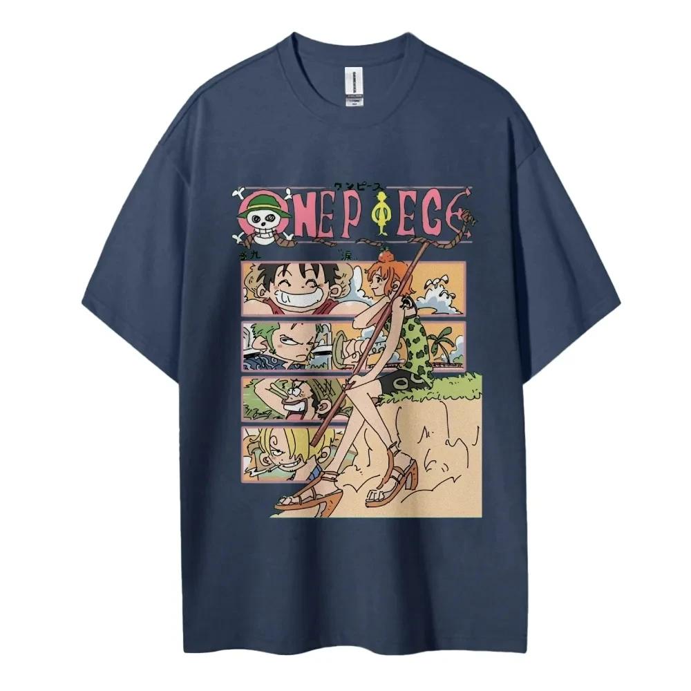 ONE PIECE Japanese Hotblooded Anime Classic Characters Sports Casual Shortsleeved Comfortable Halfsleeved Popular Couple Top