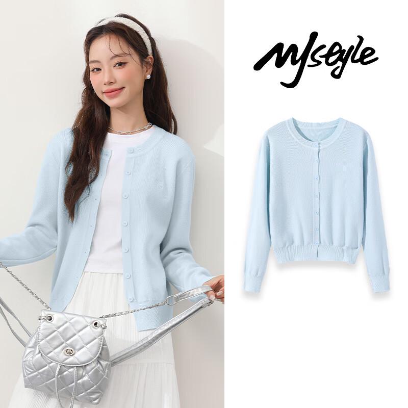 MJ STYLE Women's Bow-Embroidered Knit Cardigan