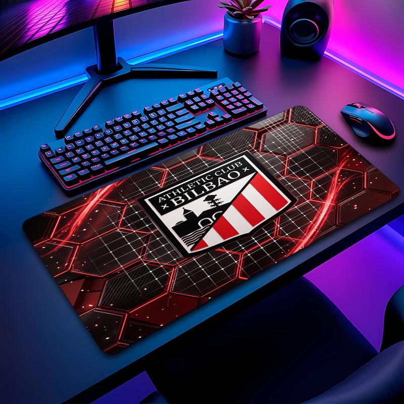 Athletic Bilbao Football Print Mouse Pad Non?Slip Rubber Desk Mat Waterproof Gaming Mousepad For Laptop Office Desktop
