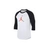 Color-Block Three-Quarter Sleeve T-Shirt Men Tops Black White CD9053-100