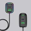 6-Ports Usb Type-C Front And Rear Extension Car Charger With Rgb Light Pd Fast Charging Power Adapter For Iphone Tablet Laptop