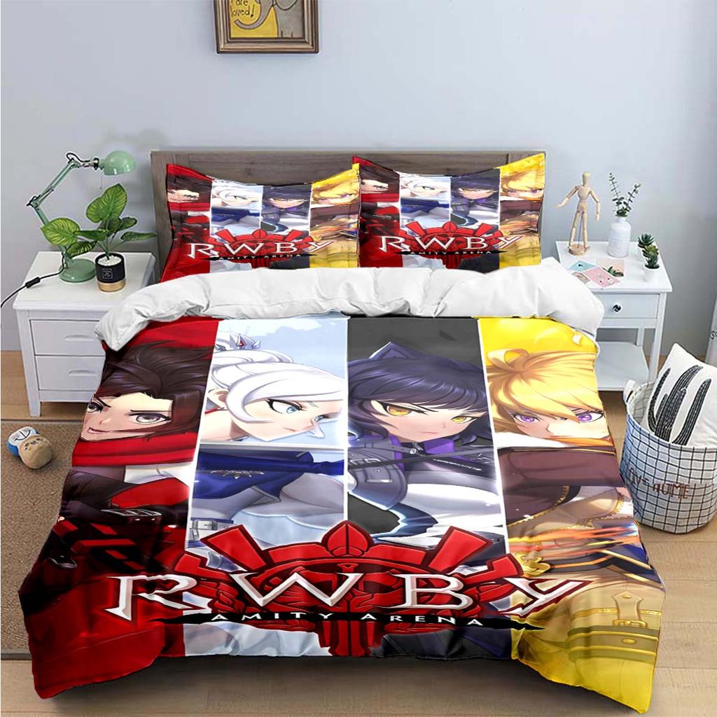 3D Fashion Cartoon R-RWBY Print Bedding Sets Bed Supplies Set Duvet Cover Bed Comforter Set Bedding Set  Luxury Gift