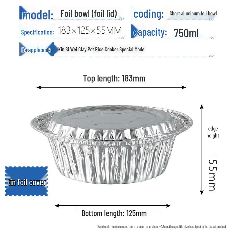 Handun Disposable Round Aluminum Foil Takeaway Containers with Lids
