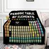 Periodic Table of Elements Printed Blanket for Sofa Bed Travel Camping Living Room Office Conditioning Blanket