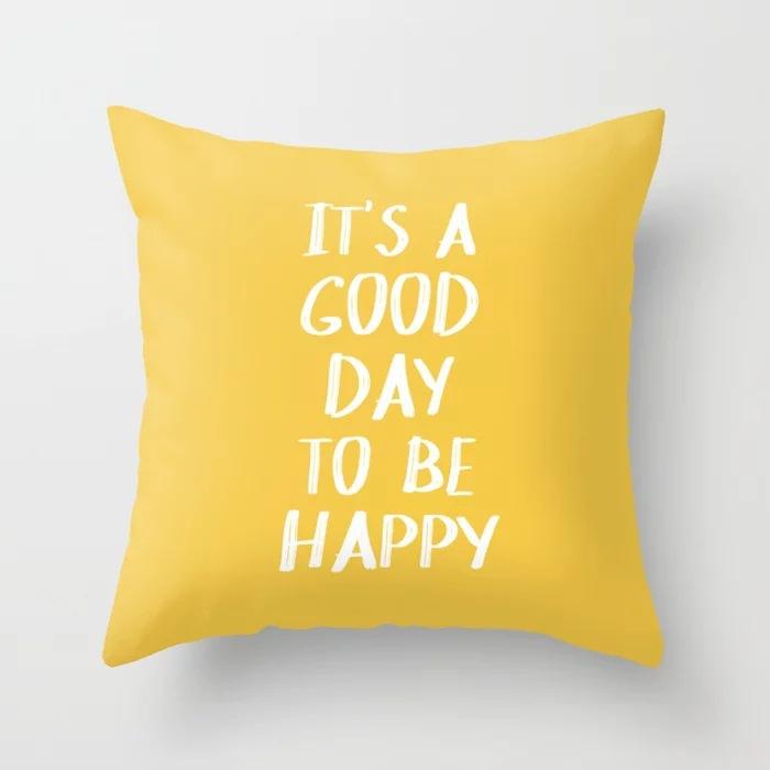 Geometric Yellow Check Pattern Throw Pillow Cover With Short Plush Print For Living Room Sofa Decoration Cushion Cover