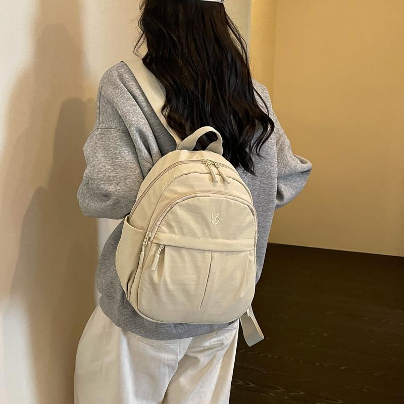 Lightweight Nylon Backpack Women Multi-Pocket Travel Daypack Casual School Bag for Girls