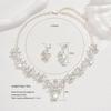 Hochzeitskleid mit Brautaccessoires, Schlüsselbeinkette, Ohrringe, zweiteiliges Set, Damen-Legierungsschmuckset