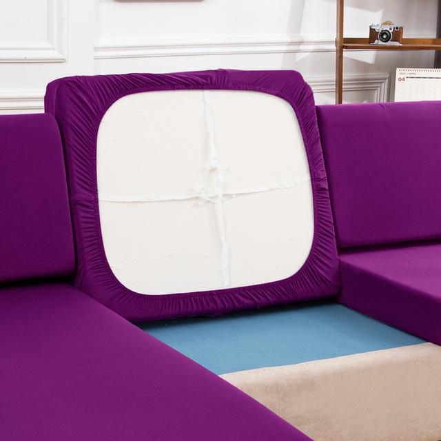 

Еластичний суцільний кутовий чохол для сидіння дивана. Еластична накидка на подушку дивана. Чохол для дивана для L-подібного крісла. normal size-2
