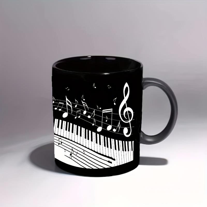 Керамическая кружка для кофе с рисунком пианино, кружка для воды, подарок, кружка для воды 301-400ml белый
