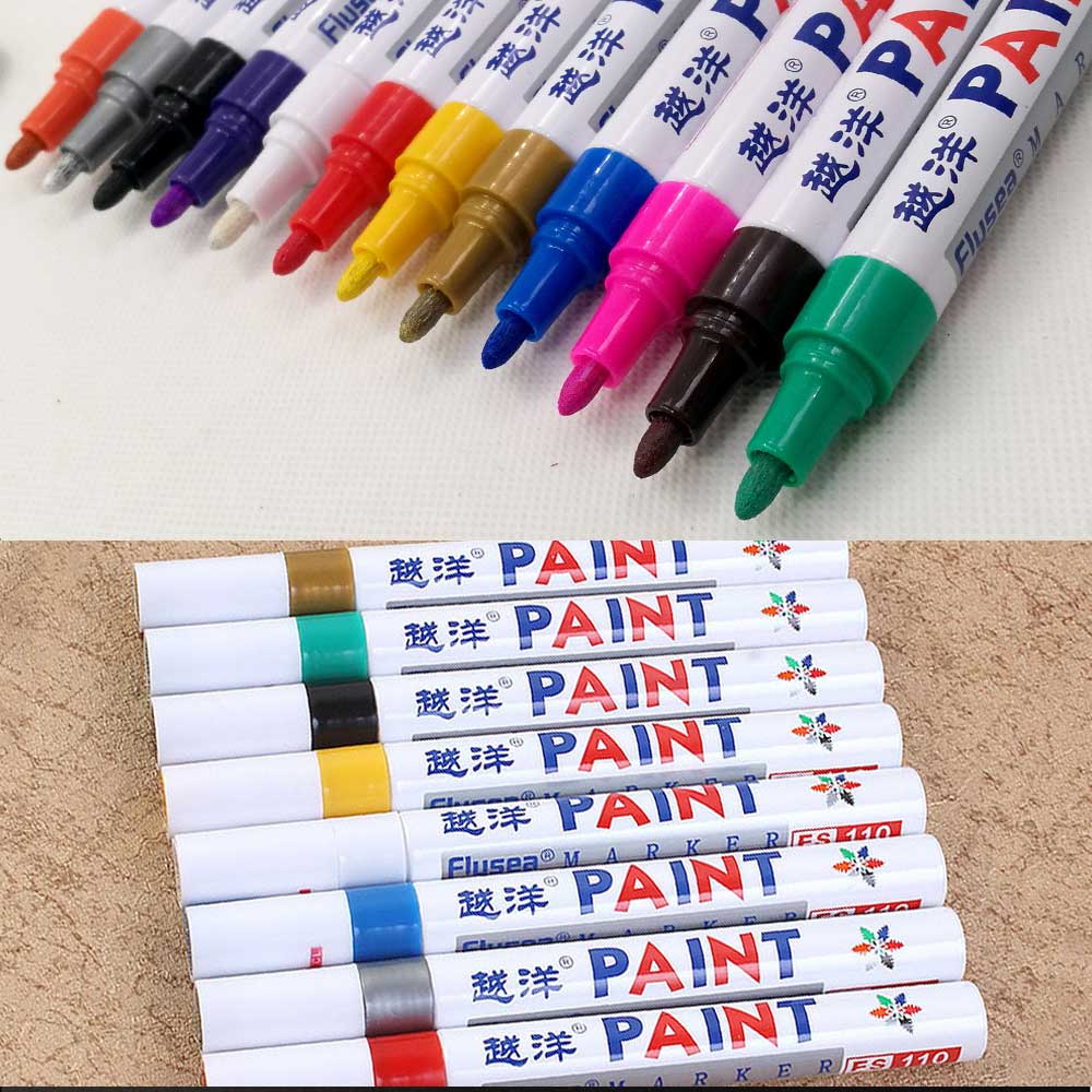 Colors Polishing Waxing Sponge Paint Marker Painting Pens Permanent Waterproof Tyres Cars Doodle Oil Pen Paint Cleaner Polishes