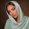 Shiny Women’s Headscarf Lightweight Modest Wrap Elegant Floral Hijab  Daily Wear