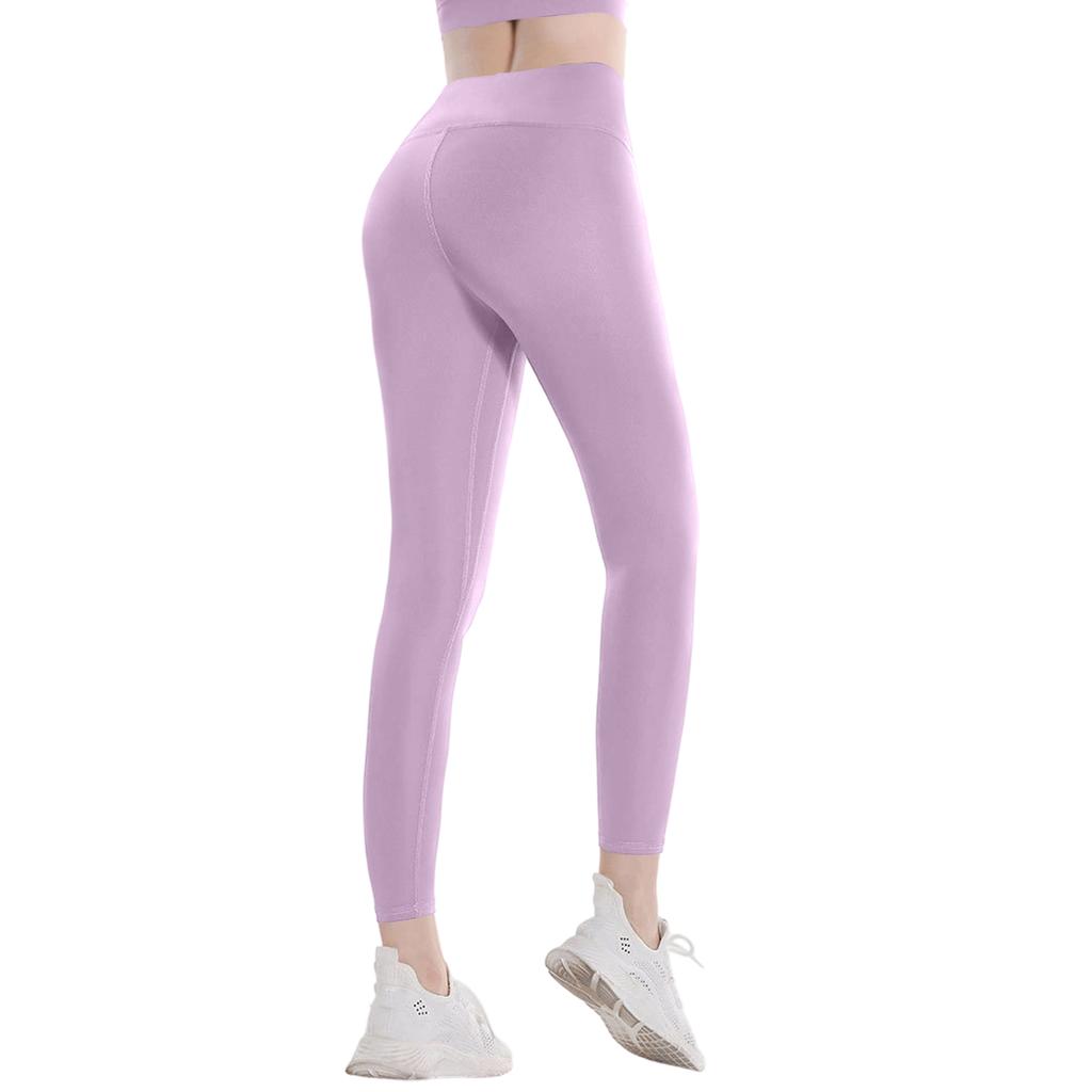Damen Lange Schnelltrocknende Fitness-Sporthose, Enganliegende High-Waist Laufhose mit Po-Lifting