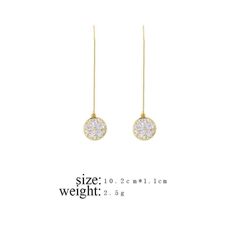 Lange Quaste Zirkon Ohrring Mode Frauen Mädchen Temperament Feine Glänzende Geometrische Ohrringe Schmuck Party Geschenke