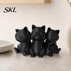 Artistic Cat Statues Three Wise Cats Figurines, 3D Printed Minimalist Statue for Desk Shaped Desktop Decor Decor, Ancient Wisdom Ornament Home Office,