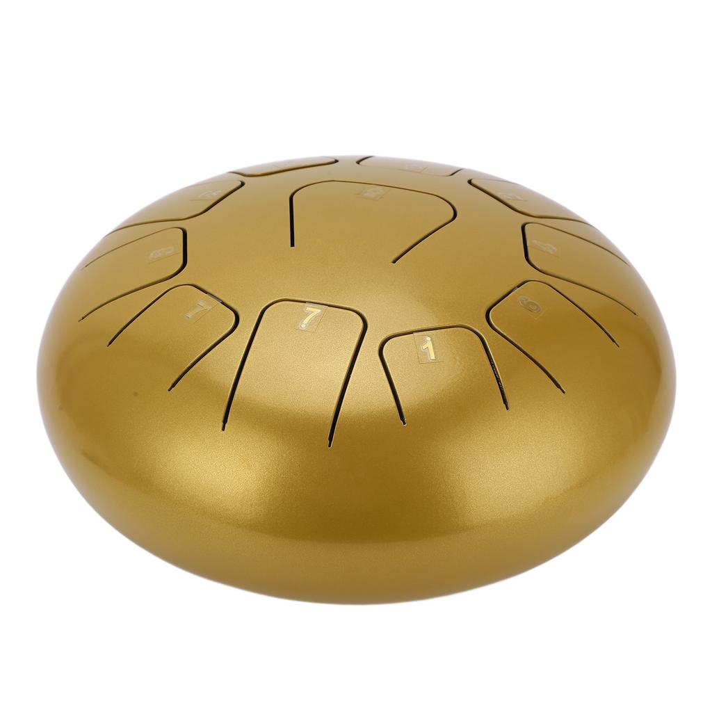 12in Tongue Drum Golden Ethereal Healing Drums Tank Drumset Percussion Instrument
