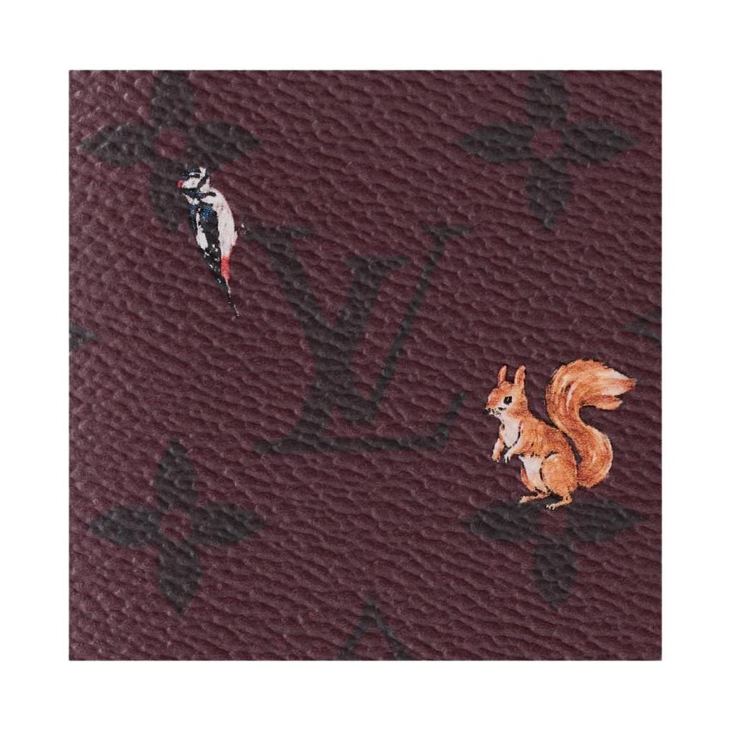 LOUIS VUITTON Monogram Forest Coated Canvas Passport Holder Men's Burgundy M27099