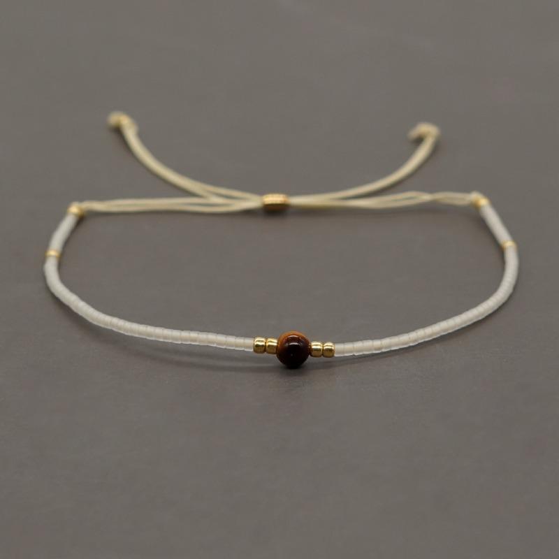 Bohemian Bracelet, Natural Stone Ladies Bracelet, Rice Bead Beaded Bracelet, Hand-woven.