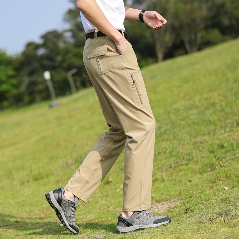 Men's Quick-Dry Elastic Hiking Pants - Breathable, Casual, Plus Size, Long Mountaineering Trousers