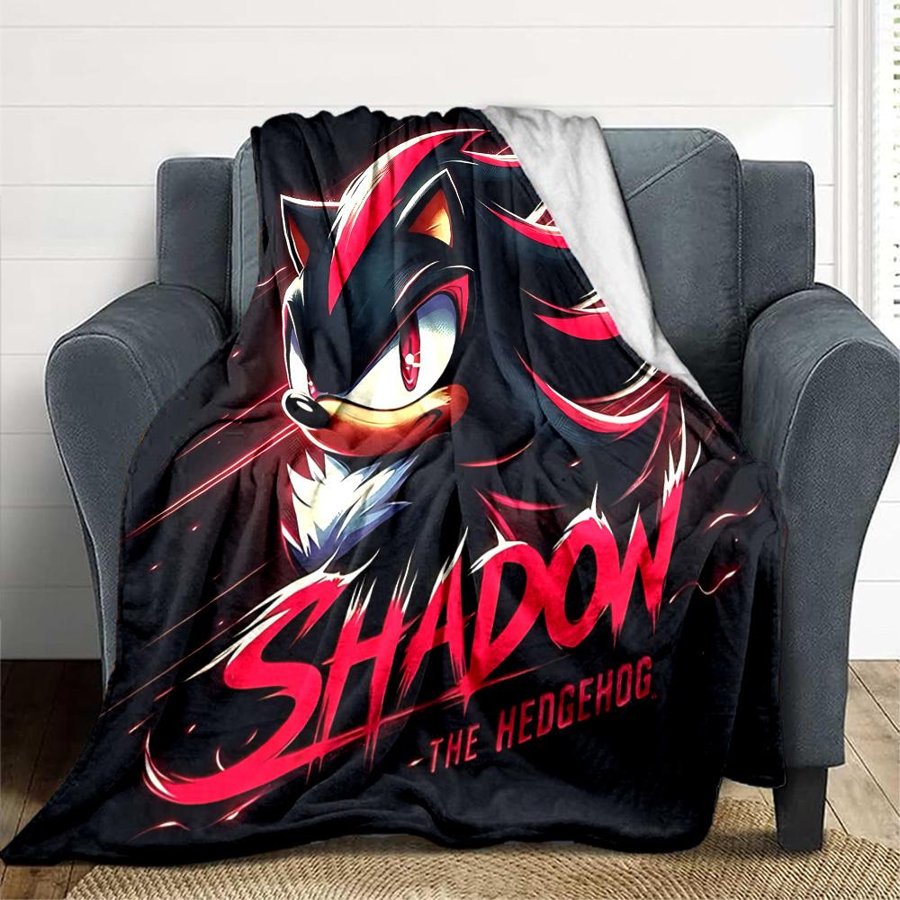 1 stuks Shadow Sonic Zacht Huidvriendelijk Flanellen Deken met Digitale Print, Diverse Maten Verkrijgbaar voor Familie, Vrienden, Verjaardag