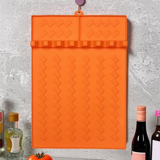 Silicone Barbeque Tool Mat, Food-Grade Heat Resistant Grill Mat, Non-Slip Easy Cleaning Spatula Mat, for Outdoor Grill Kitchen Counter