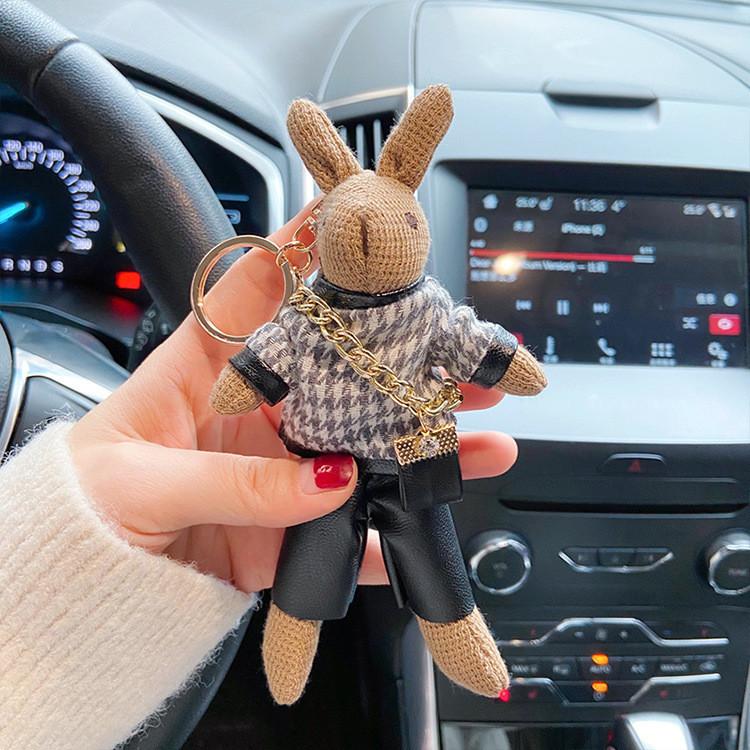 Cute Bunny Keychain In Various Colors Fashionable Bag Pendant For Women