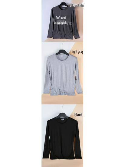 Men's Modal Cotton Long Sleeve Thermal Underwear Set - Lightweight Round Neck Base Layer for Autumn & Winter