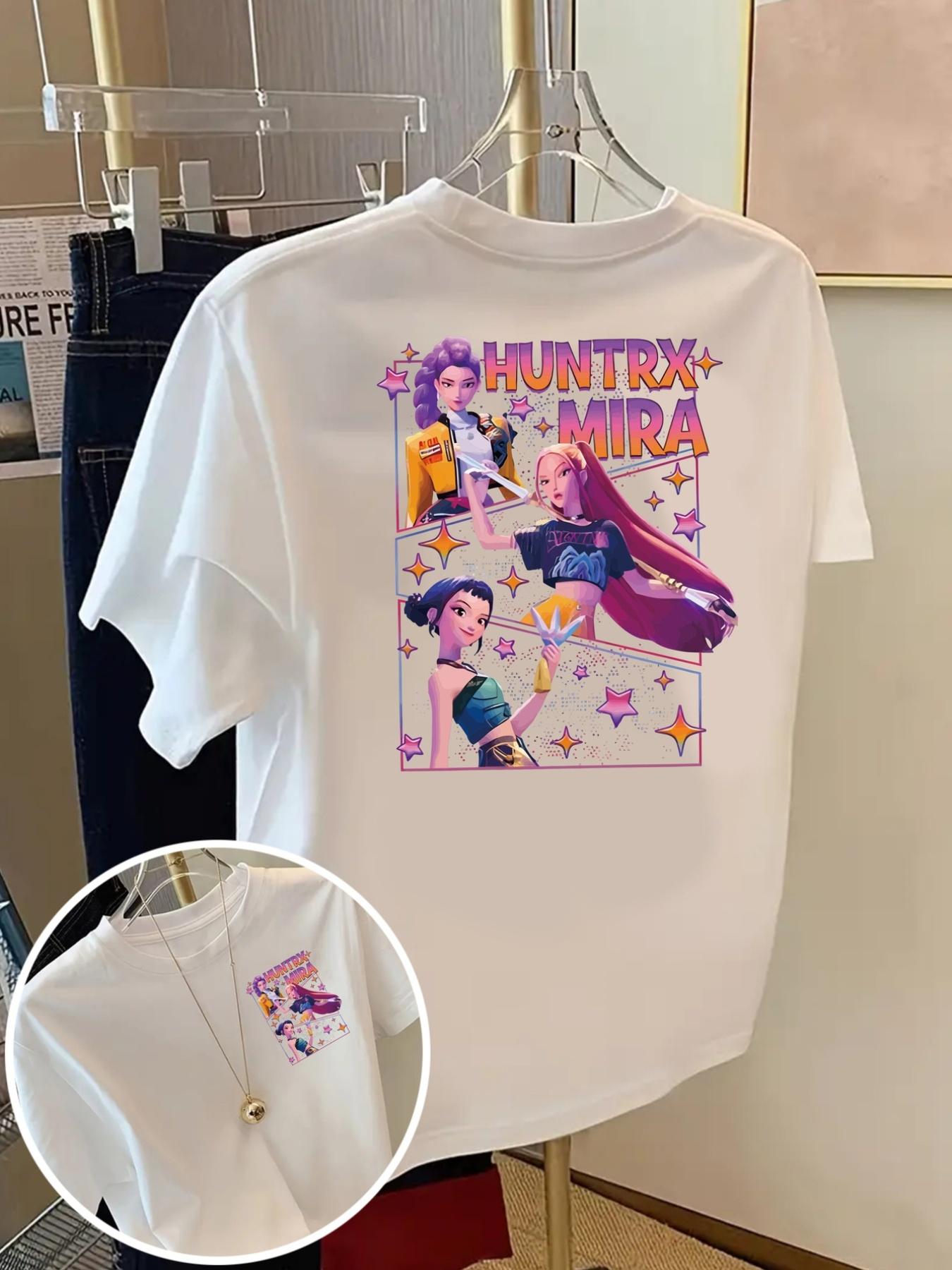 

Women s Anime Mira Hunter Graphic T-shirt Character Print Short Sleeve Round Neck Casual Top Comfortable Fit Spring Summer M