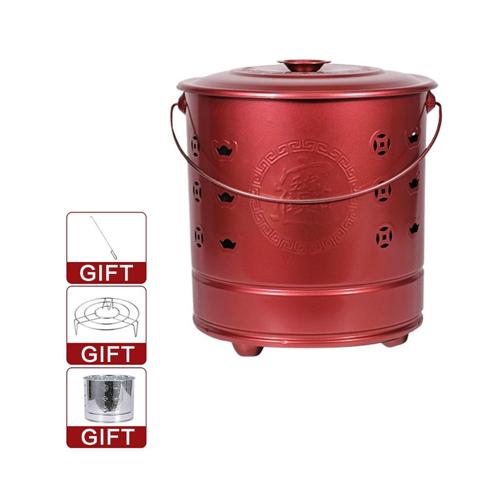 Yanan Kovalar Boş Metal Şömine Kovası Geleneksel Kağıt Para Yakma Varili Ev Bahçe Dış Mekan İçin Hazine Kasesi