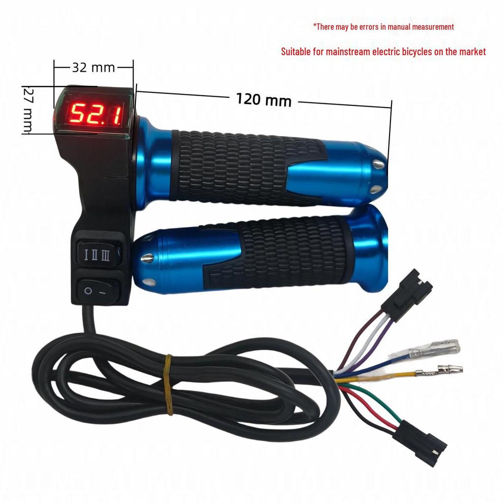 Red Screen 23-Switch Electric Vehicle Throttle Grip with Three-Speed Voltage Display