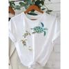 Women's Whimsical Turtle Floral Print T-Shirt Crew Neck Short Sleeve Breathable Polyester Regular Length Comfort Fit All-Season Casual Tee