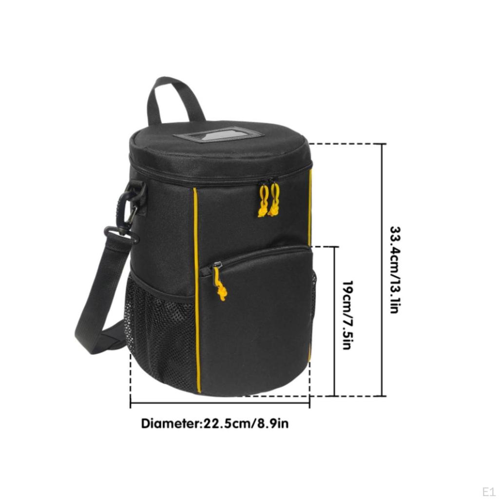 Tennisballtasche mit Schultergurt Strukturierte zylindrische Sporttasche für Trainer